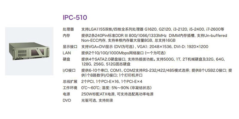 4U标准上架式工控机 IPC-510